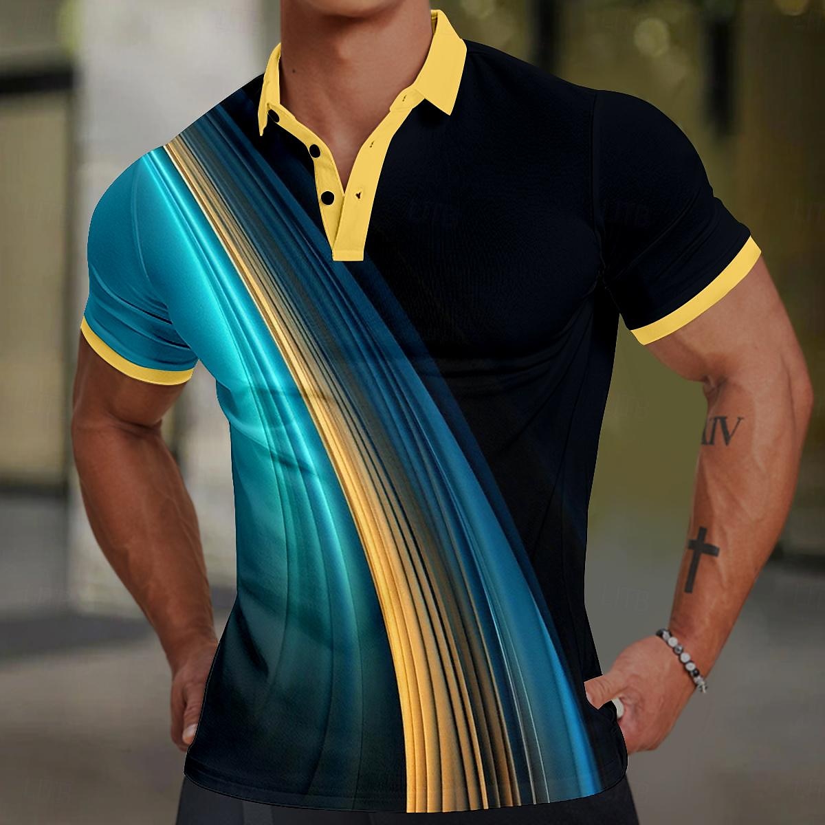Homme Géométrique Polo Chemise de golf Manche Courte Polos Chemises à Col Vêtement décontracté de travaile Vêtements de vacances Tenue formelle Vêtements de festival Boutons Impression 3D Ét de 2026 ? $23.99 –P3