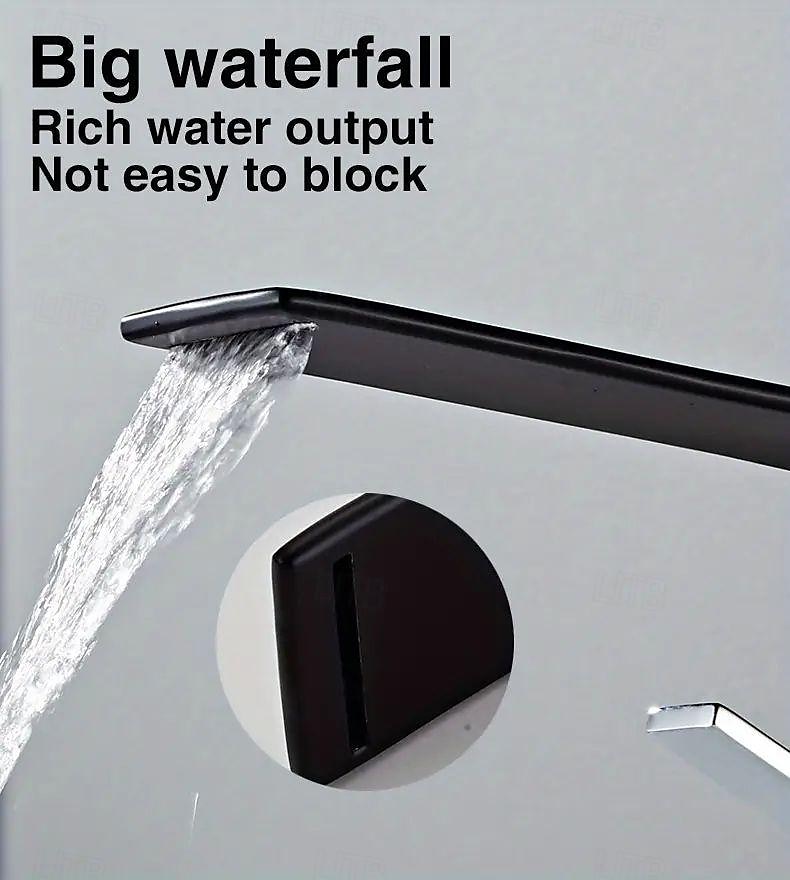 Bathroom Sink Faucet - Waterfall Electroplated Centerset Single Handle One HoleBath Taps 2025 - $145.99 –P3