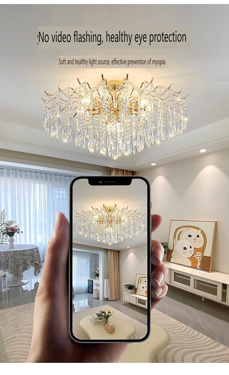 πολυέλαιος led 42/50/60/80/100cm 6/10/12/14/16 λαμπτήρας κεφαλής δεν περιλαμβάνεται επιμεταλλωμένο φινίρισμα κρυστάλλινο μέταλλο μοντέρνο μοντέρνο μοντέρνο στυλ κρεβατοκάμαρας τραπεζαρία μίνι κρεμαστό 2025 - $223.59 –P4