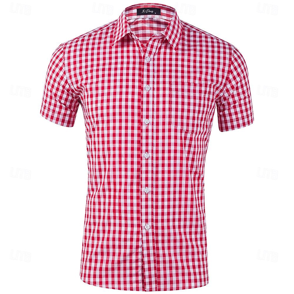 Oktoberfest Hemd Gingham overhemd Beiers Duits München Weiden Voor heren Doek in traditionele stijl 2025 - $32.99 –P11