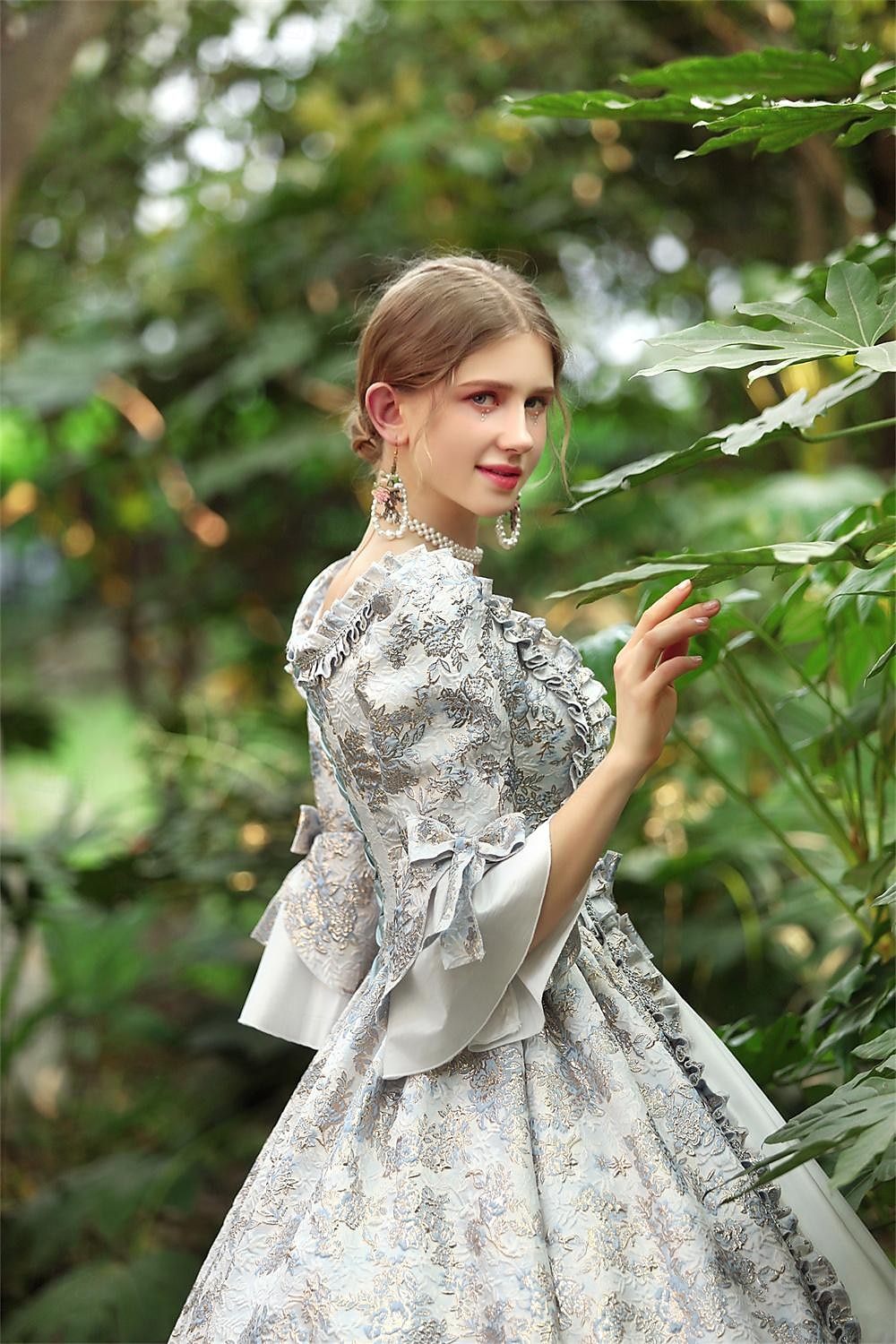 Viktoria Tarzı Retro Středověké Šaty Kostým na Večírek Plesové šaty Princeznovské Shakespeare Květiny Plesové šaty Dámské předvečer Všech svatých Karneval Valentýna Párty Večerní oslava Podium Dospělé 2025 - $181.99 –P4