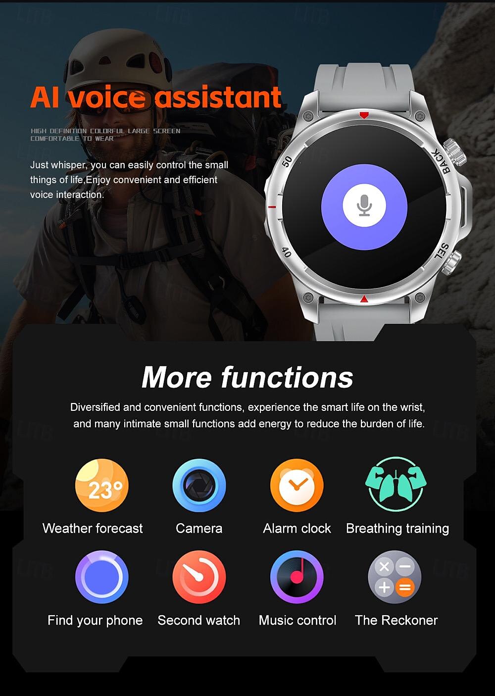 696 DK68 Smart Watch Fitness Tracker ECG PPG Bluetooth Call Reminder Android iOS IP67 47mm 1.53 2025 - $58.99 –P19