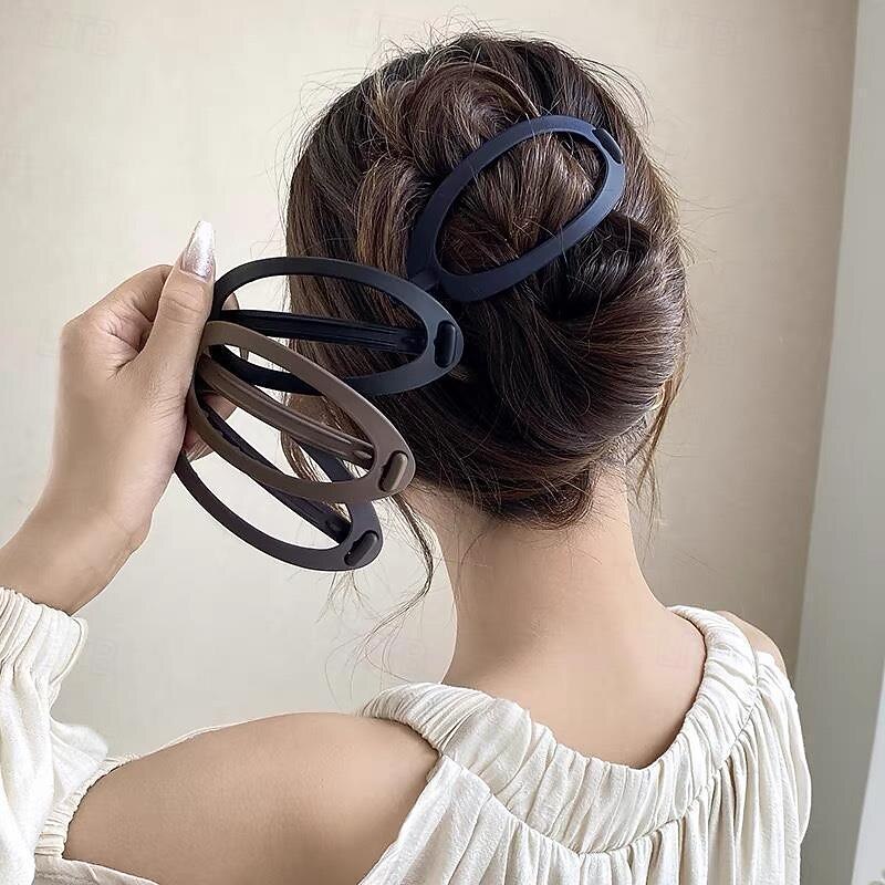 Grampo de cabelo oco monocromático fosco chique – clipe de banana elegante para um estilo de cabelo seguro na parte de trás da cabeça – acessório de cabelo feminino com acabamento gelado de 2026 por $8.49 –P1