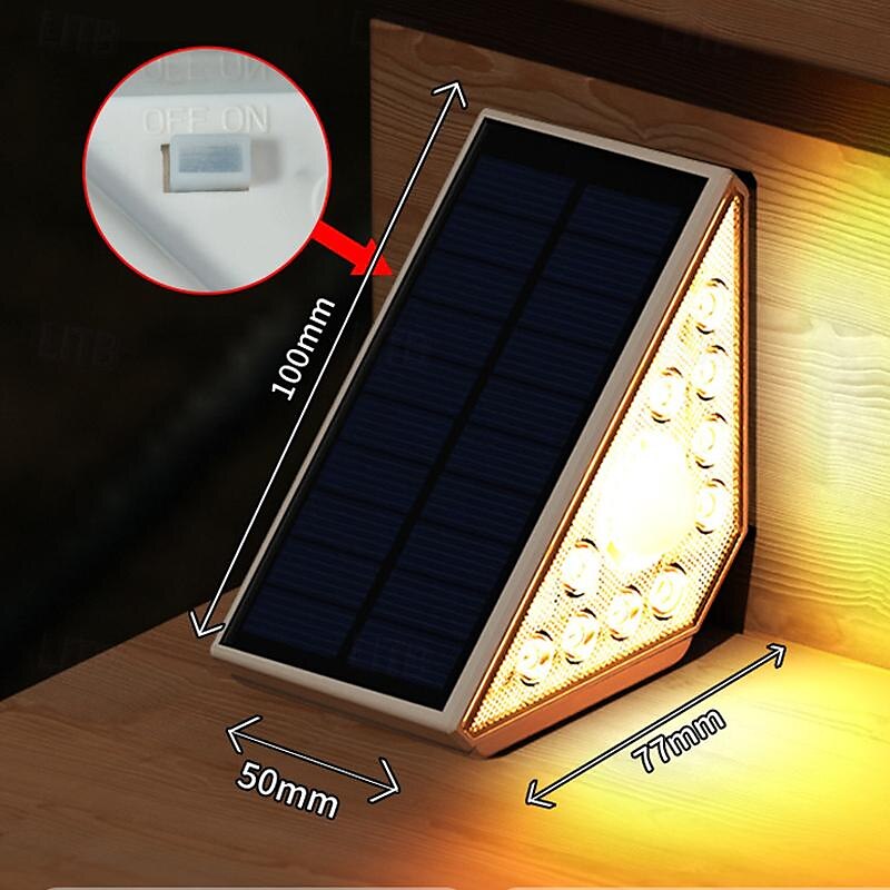 senzor de mișcare lumina solară pentru scară în aer liber, rezistentă la apă, lumina solară pentru trepte, cu LED super-luminoasă, lumina solară pentru gard pentru veranda, curte, iluminat decor 2/4 2025 - $40.99 –P3
