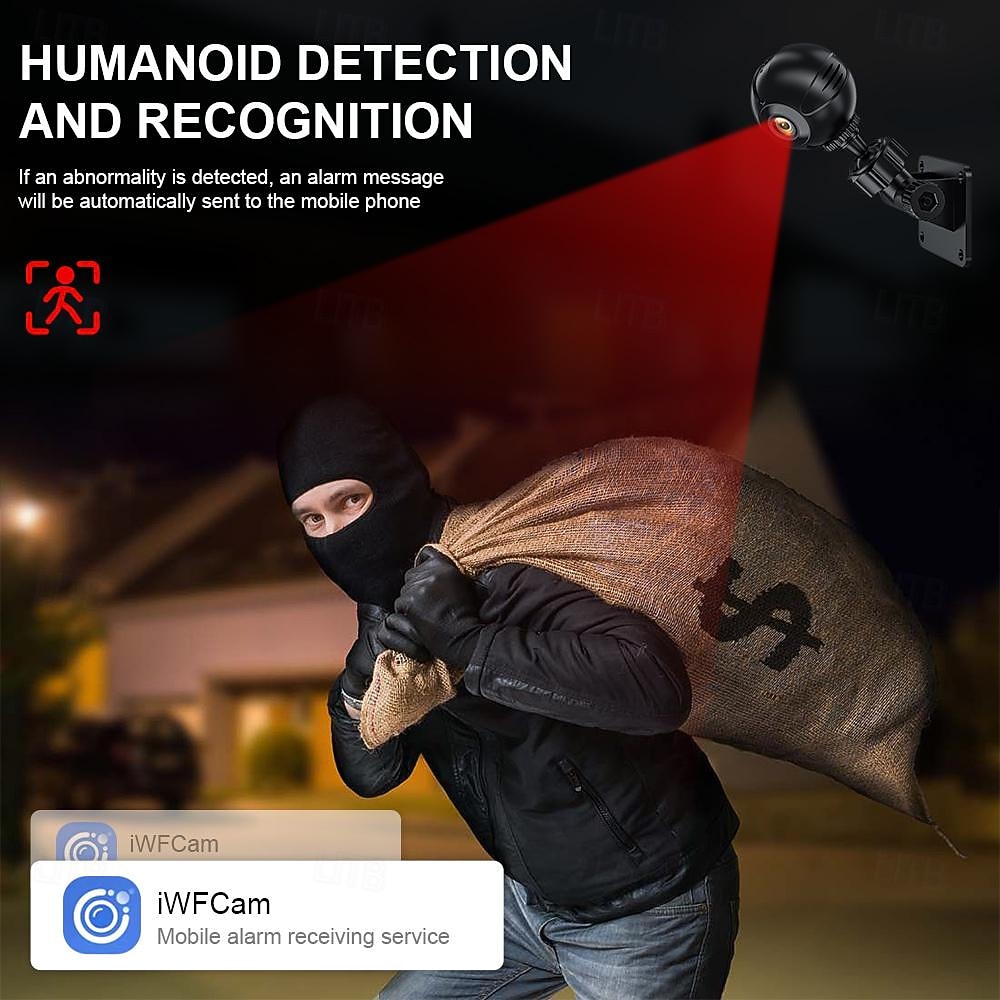 mini wifi-kamera, 1080p hd spionkamera dold med ljud och video, minikamera med nattseende rörelsedetektering för utomhus/inomhus 2026 - $35.99 –P6
