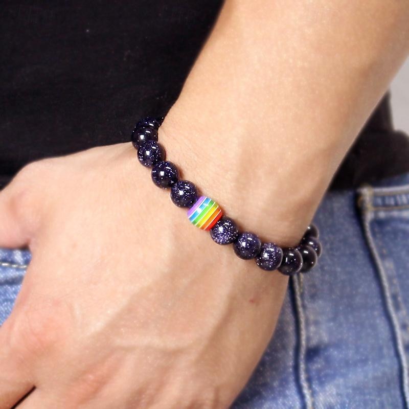 pulseira de arco-íris do orgulho pulseira gay pulseira de contas de pedra vulcão de 2025 por $17.99 –P16