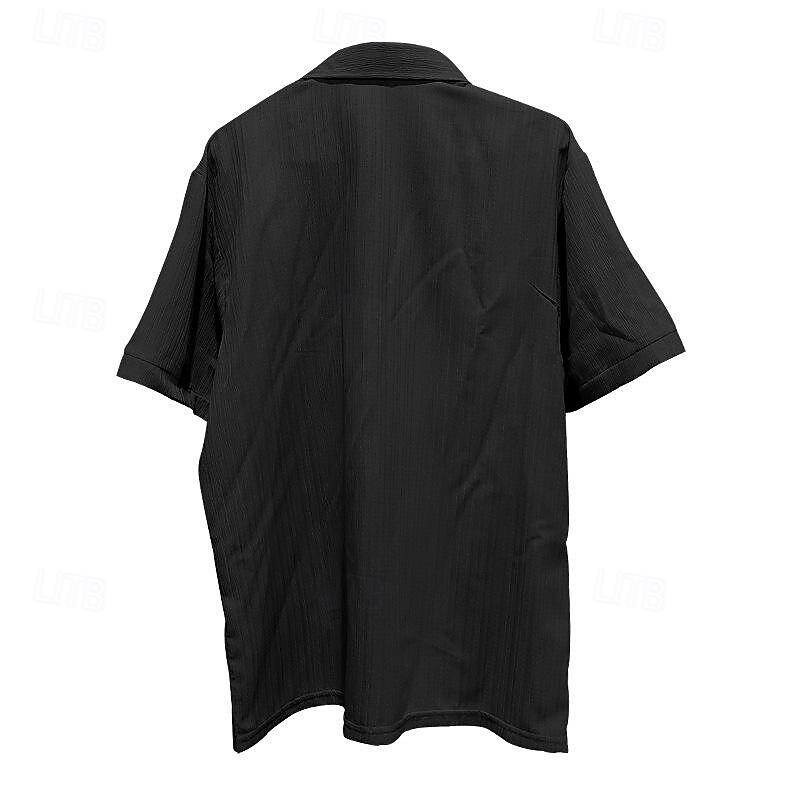 Herre Skjorte Sommerskjorte Uformell skjorte Strandskjorte Skjorte med knapper Svart Rosa Navyblå Lyseblå Kortermet عادي Aftæpning Feriereise Hawaiisk Klær Polyester Mote Fritid Bekvem 2025 - $22.99 –P12