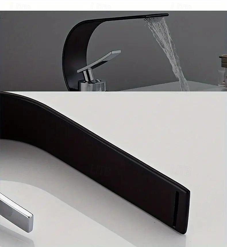 Bathroom Sink Faucet - Waterfall Electroplated Centerset Single Handle One HoleBath Taps 2025 - $145.99 –P2