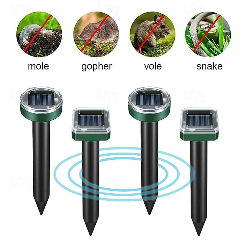 Solar Ultrasonic Mouse and Snake Repeller – Garden Pest Deterrent with Shock and Vibration, Solar Powered Lawn Protection Device 2025 - $15.99 –P2