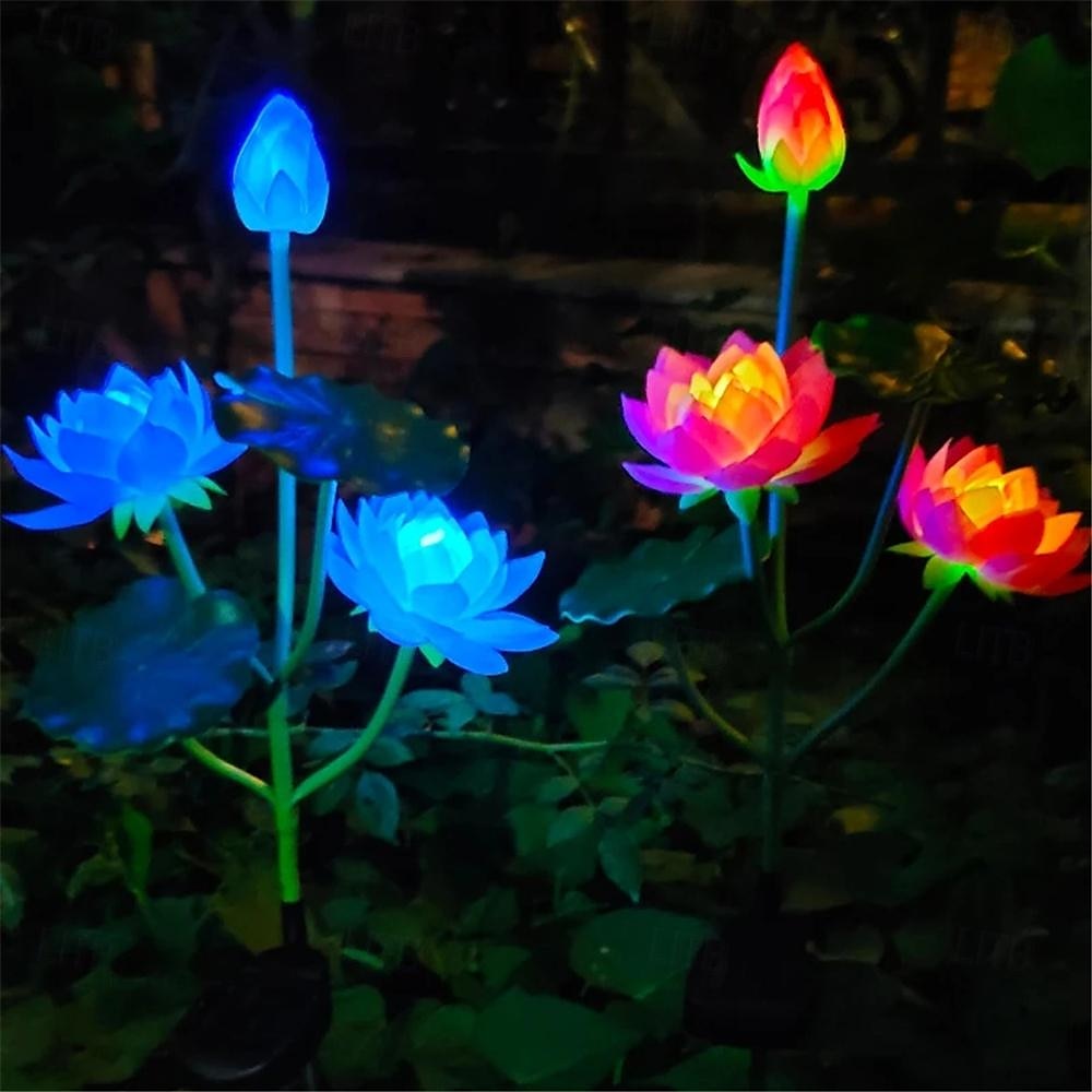 Solar Lotus Lantern - 7 Color Changing Waterproof LED Decorative Pathway Light for Garden, Courtyard, Lawn, Wedding and Festival Atmosphere 1PC 2025 - $33.99 –P7