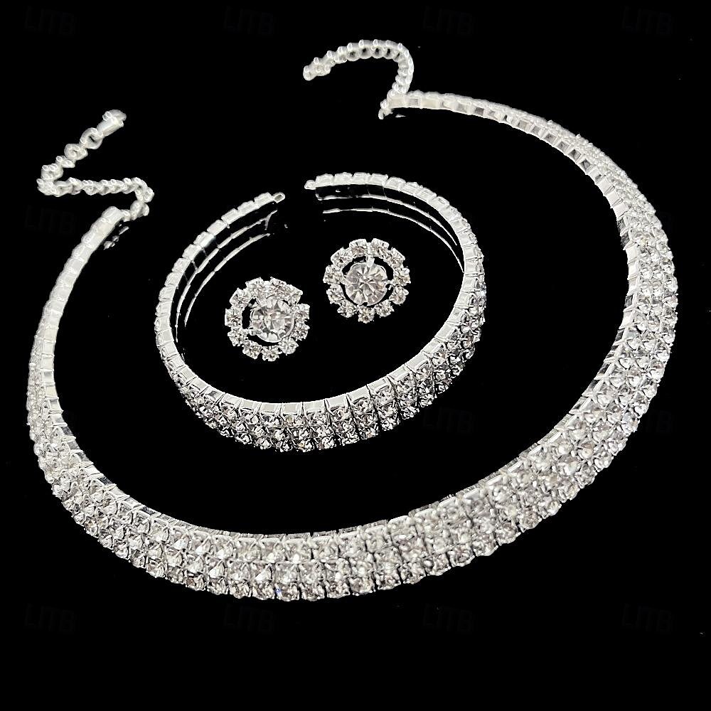 Jewelry Set One-piece Suit Alloy Earrings Necklace Bracelets Women's Punk Cute Stylish Cute Fancy Flower Shape Pear Round Jewelry Set For Wedding Party Evening Gift 2025 - $18.99 –P1