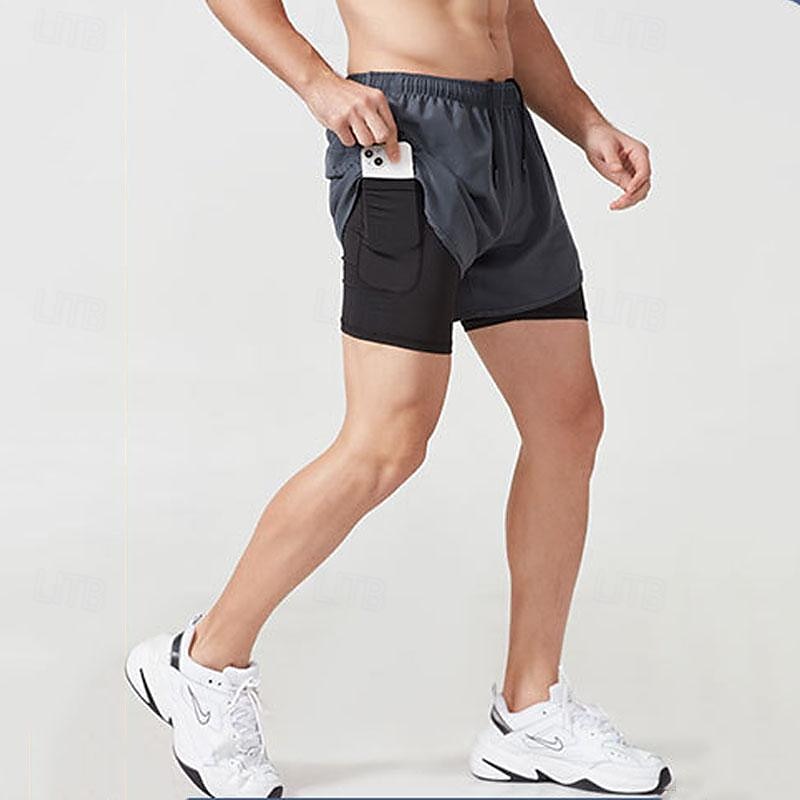 Ανδρικά Pantaloni Scurți de Alergat Σορτς γυμναστικής Φούτερ Τσέπη 2 σε 1 Ελαστική ζώνη μέσης Κοντά Παντελονάκια ΕΞΩΤΕΡΙΚΟΥ ΧΩΡΟΥ Αθλήματα & Ύπαιθρος Αθλητικό Γρήγορο Στέγνωμα Ελαφρύ Moale 2025 - $16.79 –P1