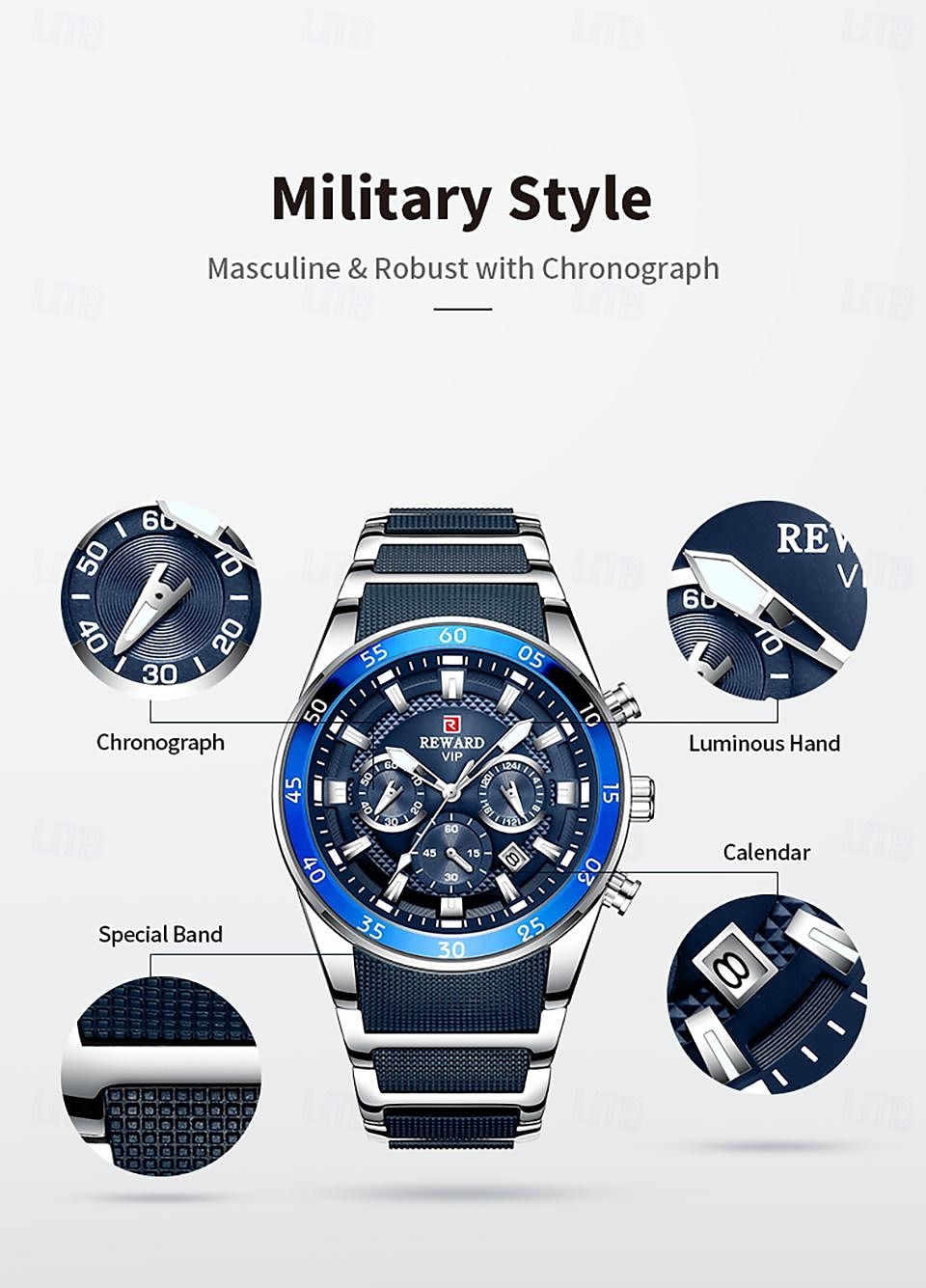 Men Quartz Watch Outdoor Sports Fashion Casual Luminous Calendar Chronograph Waterproof Steel Silicone Gel Watch 2026 - $67.99 –P4