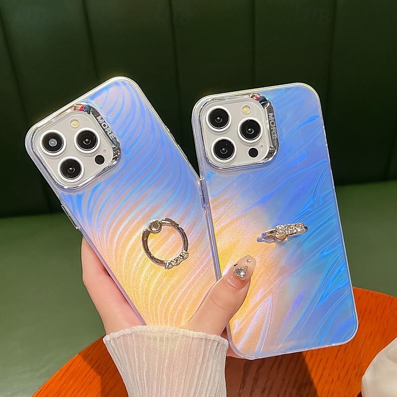 טלפון מגן עבור אייפון 16 iPhone 15 Pro Max iPhone 14 Pro Max אייפון 13 פרו מקס כיסוי אחורי בלינג גליטר מבריק אבזם טבעת עמיד בזעזועים TPU צפוי 2025 - $15.99 –P3