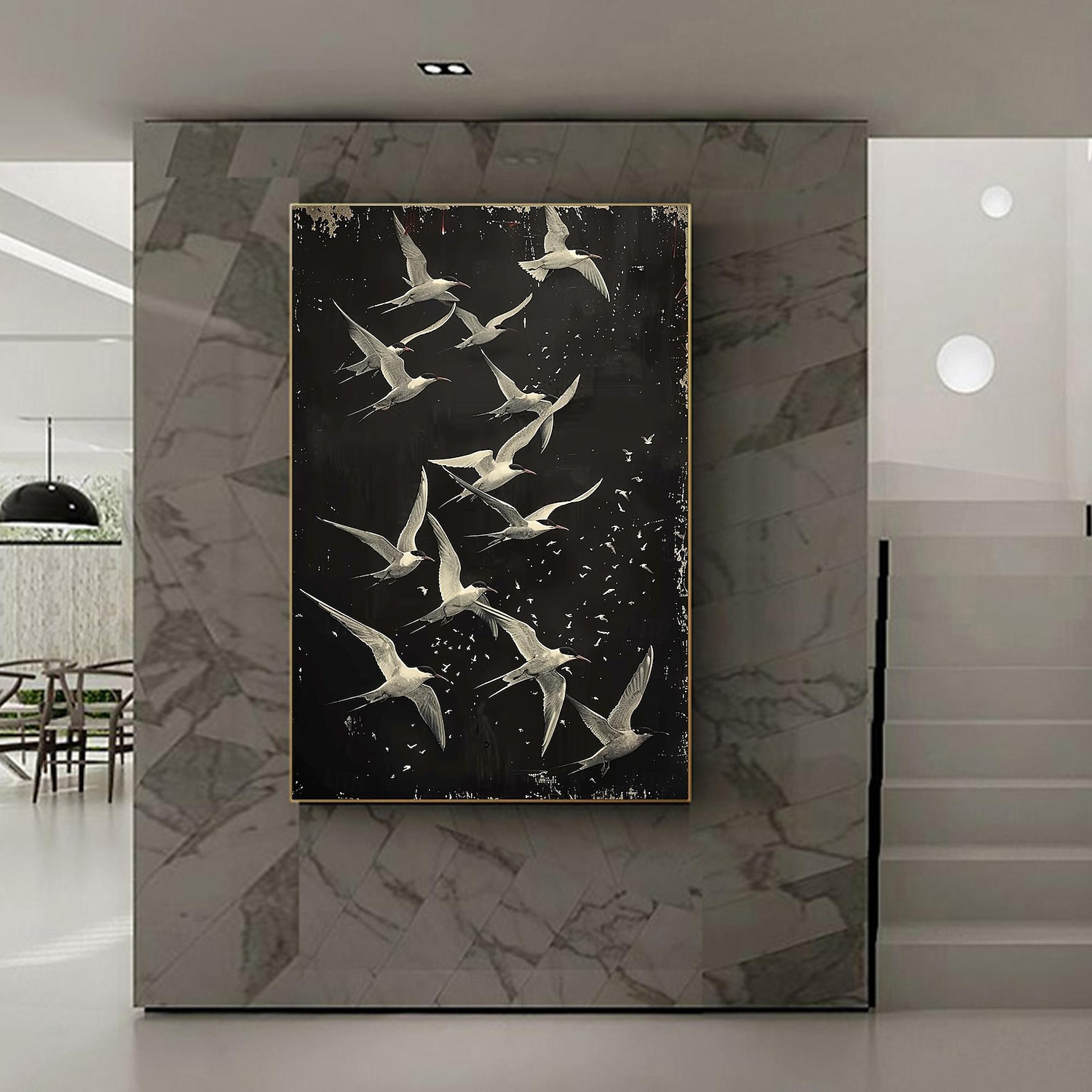 handgemachtes Ölgemälde Leinwand WandKunst Dekor Original weißes Vogel Gemälde abstraktes Tiergemälde Wohndekor mit gespanntem Rahmen ohne Innenrahmen Gemälde 2025 - $175.99 –P4