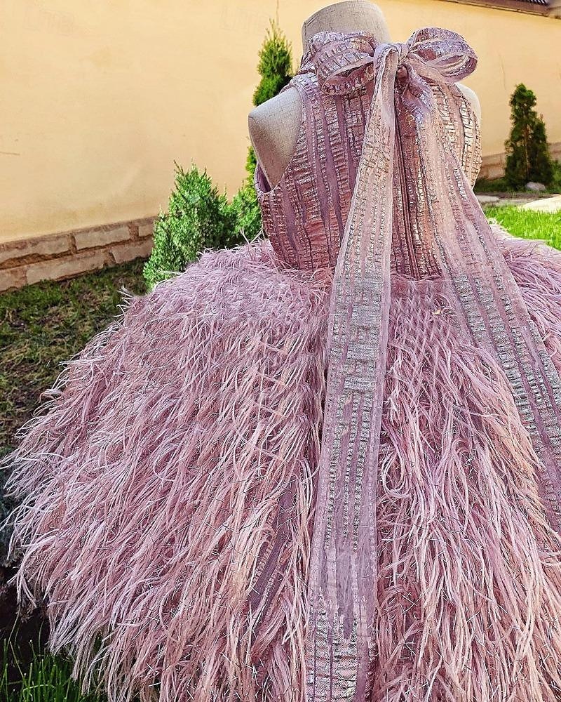 Batole Dívčí Šaty na párty Flitry Bez rukávů Výkon Síťka Roztomilý Princeznovské Polyester Nad kolena Plášťové šaty Tylové šaty Léto Jaro Podzim 3-7 let Šampaňská Světlá růžová 2025 - $74.99 –P3
