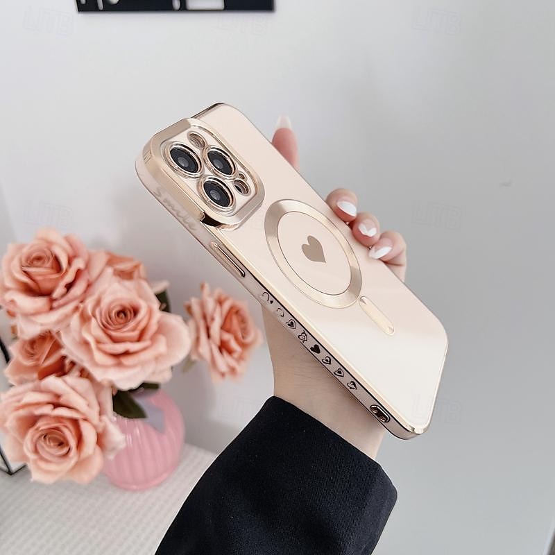 телефон Кейс для Назначение айфон 16 Айфон 15 Про Макс Плюс iPhone 14 13 12 11 Pro Max Plus Кейс на заднюю панель Поддержка беспроводной зарядки Защита от удара С сердцем ТПУ Покрытие 2025 - $14.99 –P18