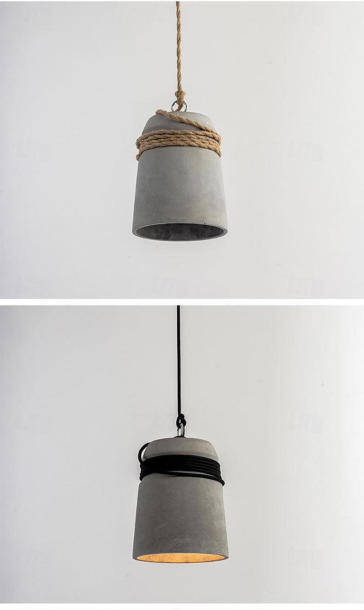 Industry Concrete Pendant Light in Gray Finish, E27 Bell Shape Shade Industrial Hanging Chandelier, Mini Cement Hanging Lighting Fixture, for Kitchen Island Dining Living Room Bedroom 2025 - $152.99 –P7