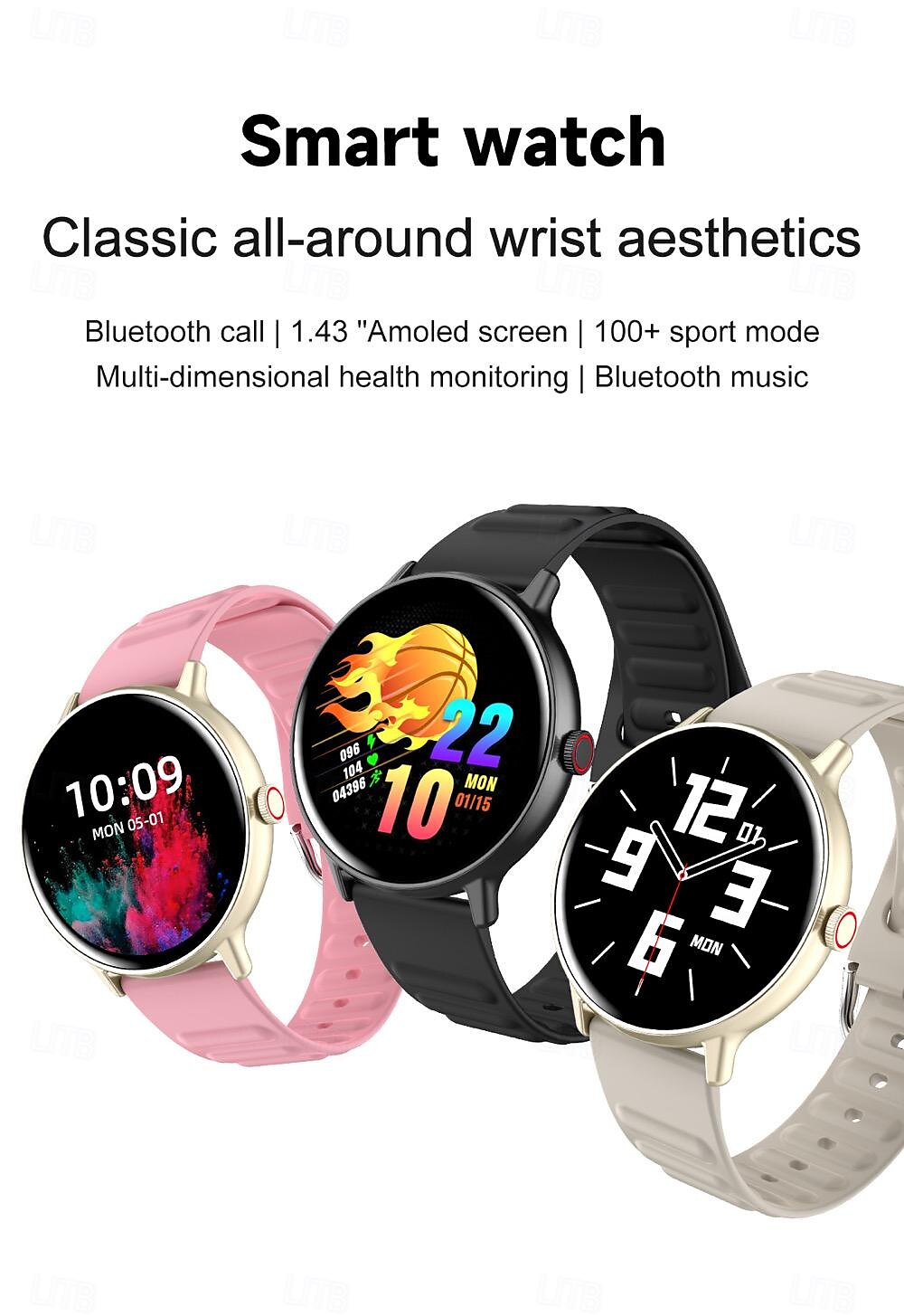 696 Y88 Εξυπνο ρολόι 1.43 inch Έξυπνο ρολόι Bluetooth ΗΚΓ + PPG Βηματόμετρο Υπενθύμιση Κλήσης Συμβατό με Android iOS Γυναικεία Άντρες Κλήσεις Hands-Free Υπενθύμιση Μηνύματος IP 67 Θήκη ρολογιού 46mm 2025 - $41.99 –P1