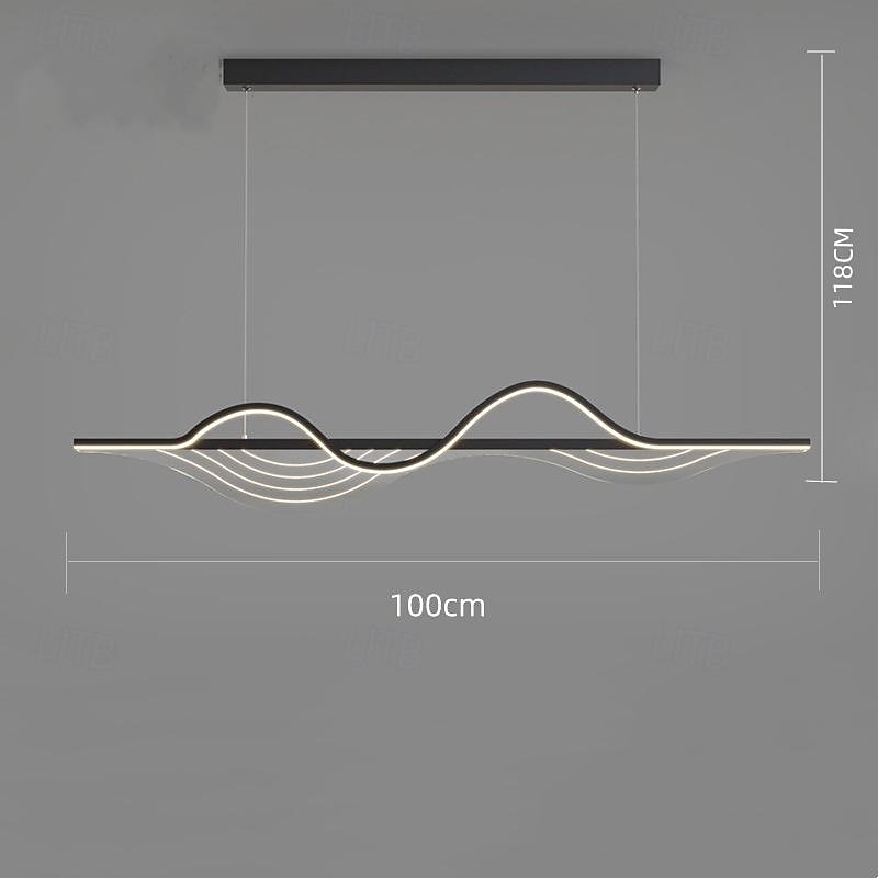 suspension led lampes à suspension linéaires à longue bande à intensité variable luminaires suspendus en métal blanc avec abat-jour en acrylique 1 lumière 100 cm cafés de cuisine 110-240v uniquement de 2025 ? $279.99 –P5