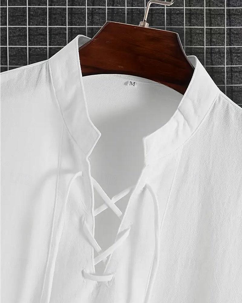 Homens Camisa Social Camisa casual Camisa de algodão Tecido Havaiana Feriado Preto Branco cáqui Manga Longa Faixa Primavera & Outono Roupa Cordões de 2025 por $22.99 –P5