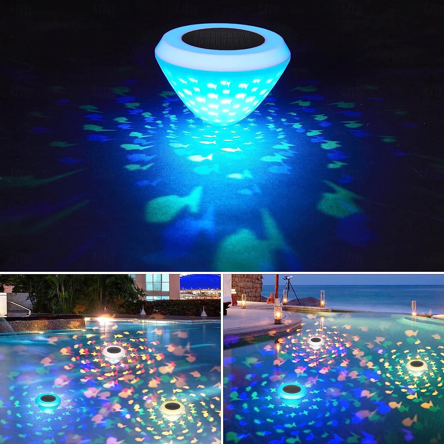 solenergi flytende bassenglys, nedsenkbare led bassenglys ip67 vanntette led damlys fontenelys hageinnredning lys landskapslys nedsenkbart lys 1/2 stk 2025 - $34.99 –P5
