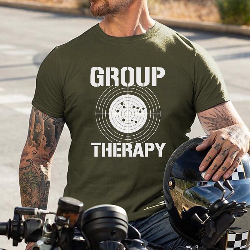 2026年 メンズ 面白い 射撃ターゲット 'グループセラピー' 趣味グラフィック Tシャツ  コレクション – $17.49 –P3