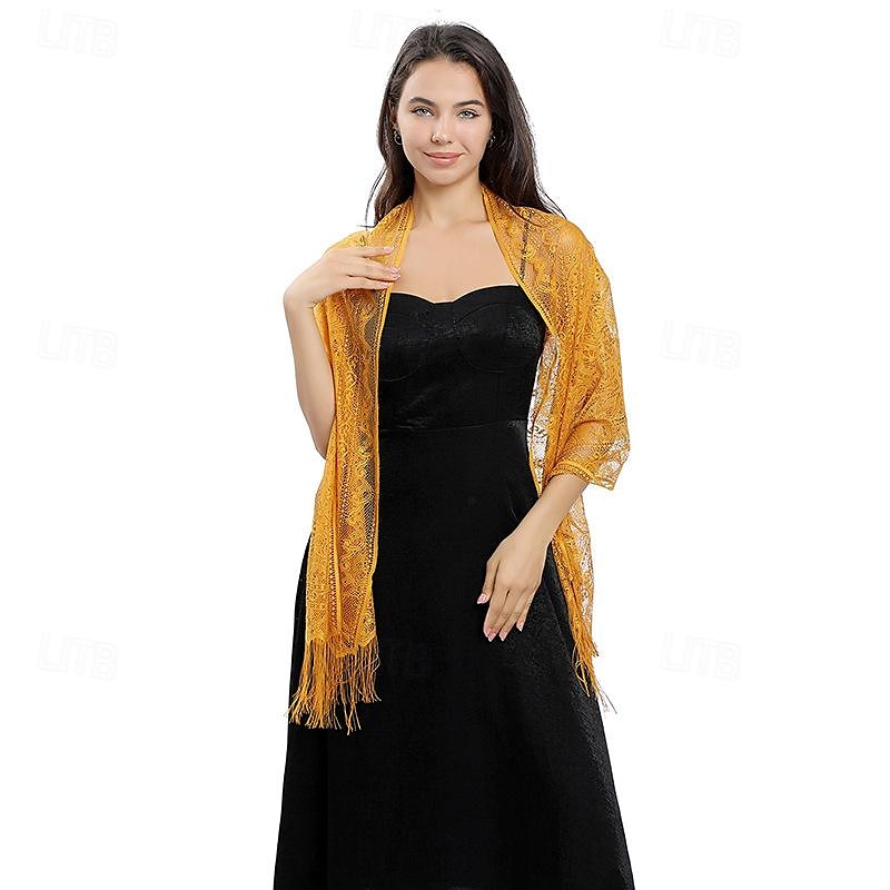 Omslagdoeken Damesomslag Elegant Bruids Mouwloos Polyester Bruiloftsomslagen Met Pure Kleur Voor Feest Lente zomer 2025 - $15.99 –P3