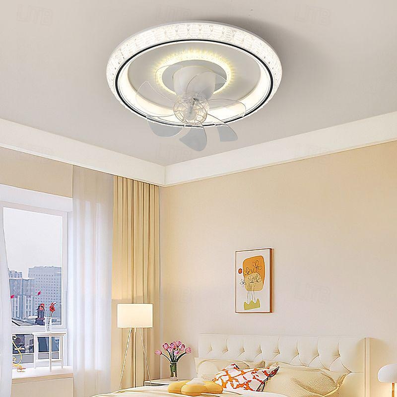 ventilateur de plafond LED globe suspendu au plafond sur table dimmable 1 lumière 50 cm conception unique 3 couleurs de lumière finitions peintes en acrylique style nordique moderne salle à manger de 2025 ? $385.49 –P7