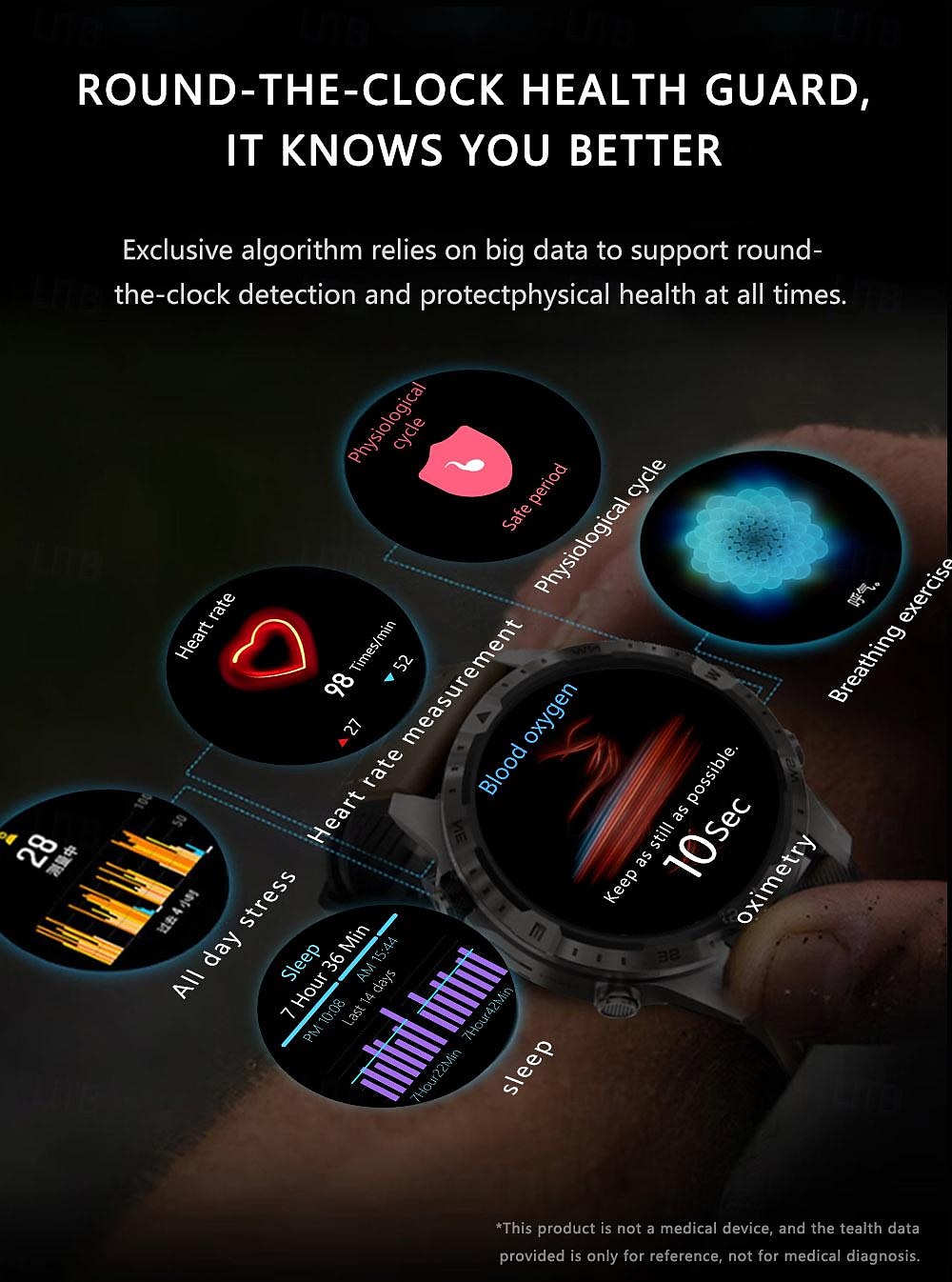 Alloy Outdoor Sports Smartwatch Men Compass 1.6inch 360*360 HD Screen Bluetooth Call Health Monitoring Smart Watch Man 2025 - $49.99 –P11