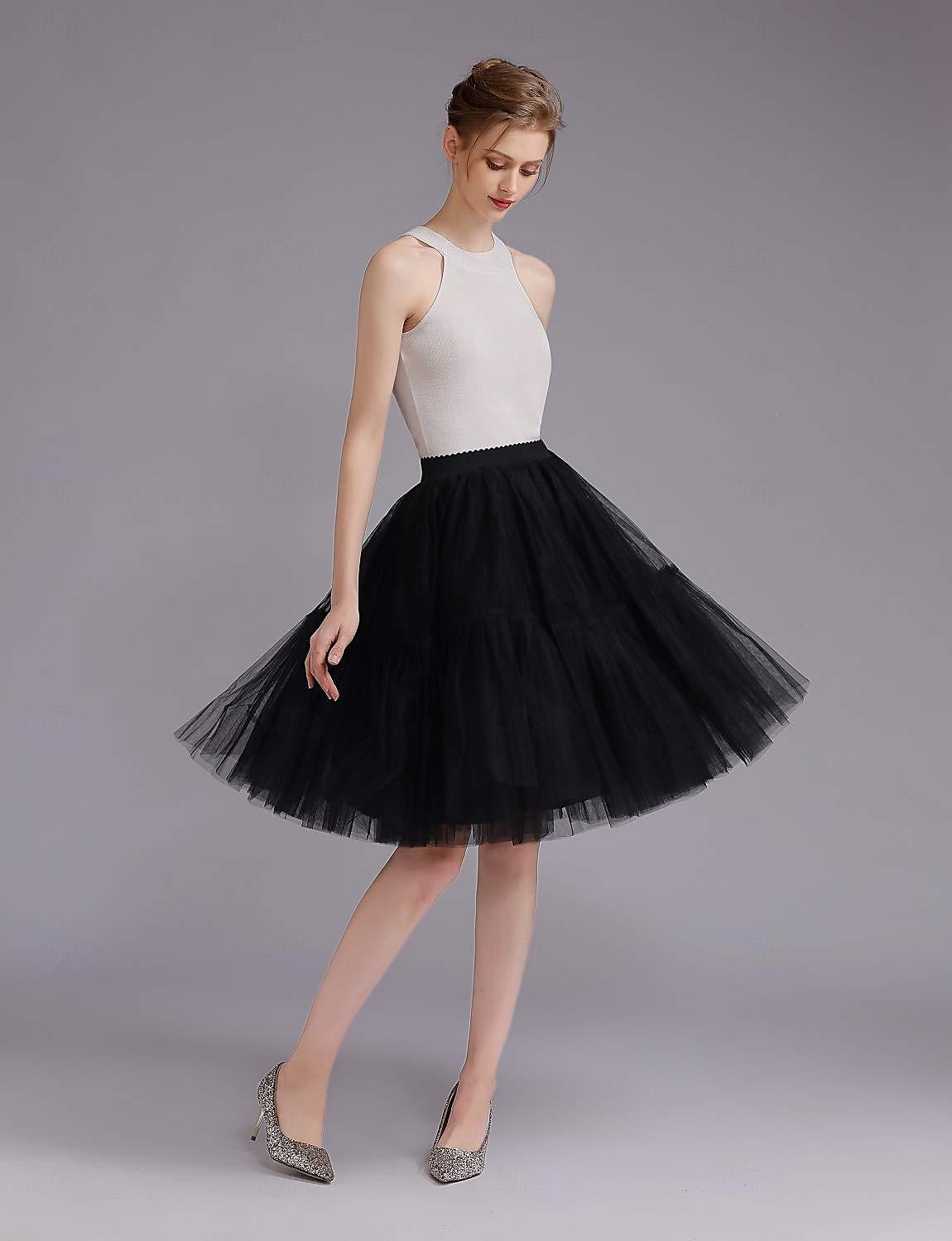 1950s Princess Rockabilly Knee Length Petticoat Hoop Skirt Tutu Under Skirt Women's Kings Day Party Evening Wear Cocktail Party Prom Adults' Skirt 2025 - $29.99 –P4