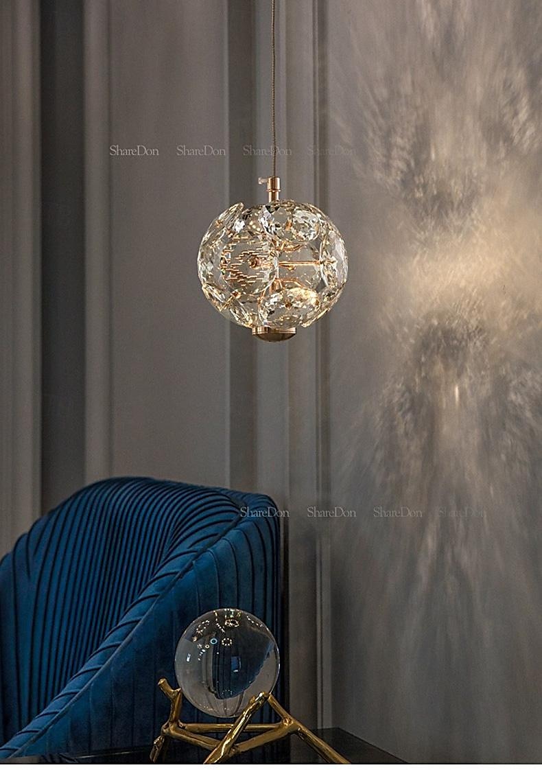 Plafonnier suspendu applique murale crystra LED éclairage suspendu en verre plafonniers modernes raccord globe en verre lumières suspendues lustre décoration pour salon salle à manger cuisine îlot de 2025 ? $125.99 –P1