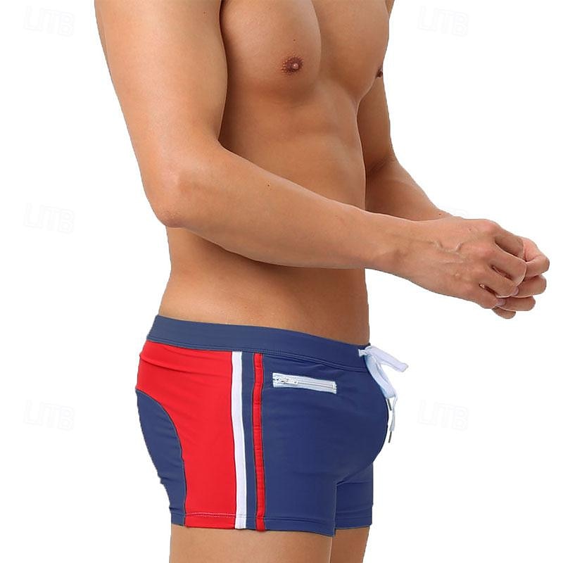 Homens Bermuda de Surf Shorts de Natação Calção Justo de Natação Patchwork Com Cordão Cintura elástica Bloco de cor Conforto Secagem Rápida Curto Feriado Praia Final de semana Moda Casual Preto de 2025 por $16.49 –P8