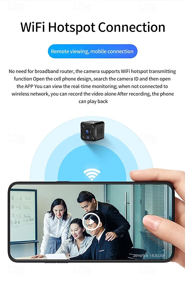 2025年 ミニ Wi-Fi IP カメラ HD 1080p ワイヤレス セキュリティ 監視 マイクロ カメラ ナイトビジョン スマート ホーム スポーツ モニター 内蔵バッテリー  コレクション – $25.99 –P4