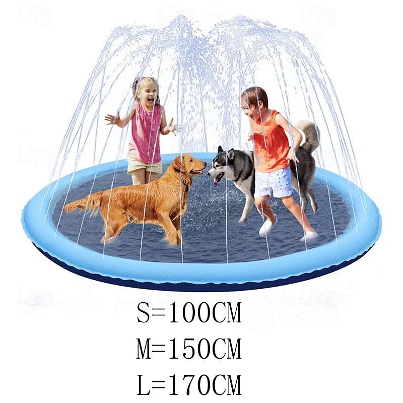 Tappetino antispruzzo, 39 pollici/59 pollici/67 pollici Tappetino antispruzzo antiscivolo per bambini cani Piscina per cani ispessita Tappetino per irrigatore antispruzzo Durevole estate Giochi d'acqua all'aperto per neonati Ragazzi Ragazze Animali domest del 2025 a $42.99 –P3