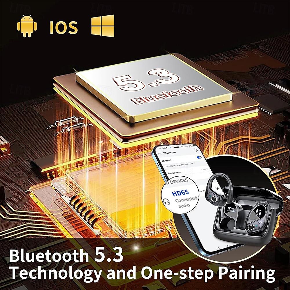 696 HD65 Гарнитура для вождения телефона с громкой связью Заушник Bluetooth 5.3 С подавлением шума Стерео Подавление шума окружающей среды ENC для Яблоко Samsung Huawei Xiaomi MI 2025 - $55.99 –P4