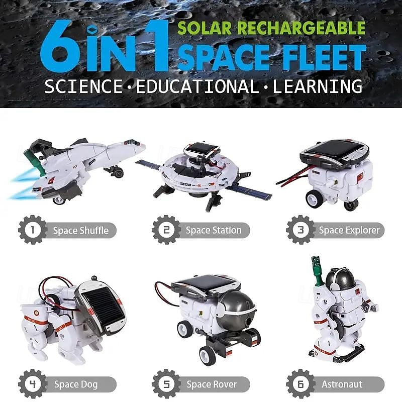 6-in-1 robot op zonne-energie kit speelgoed cadeaus voor kinderen 8 9 10 11 12 13 jaar oud educatief gebouw wetenschappelijk experiment set verjaardag voor kinderen jongens meisjes halloween kerst en 2025 - $24.99 –P1