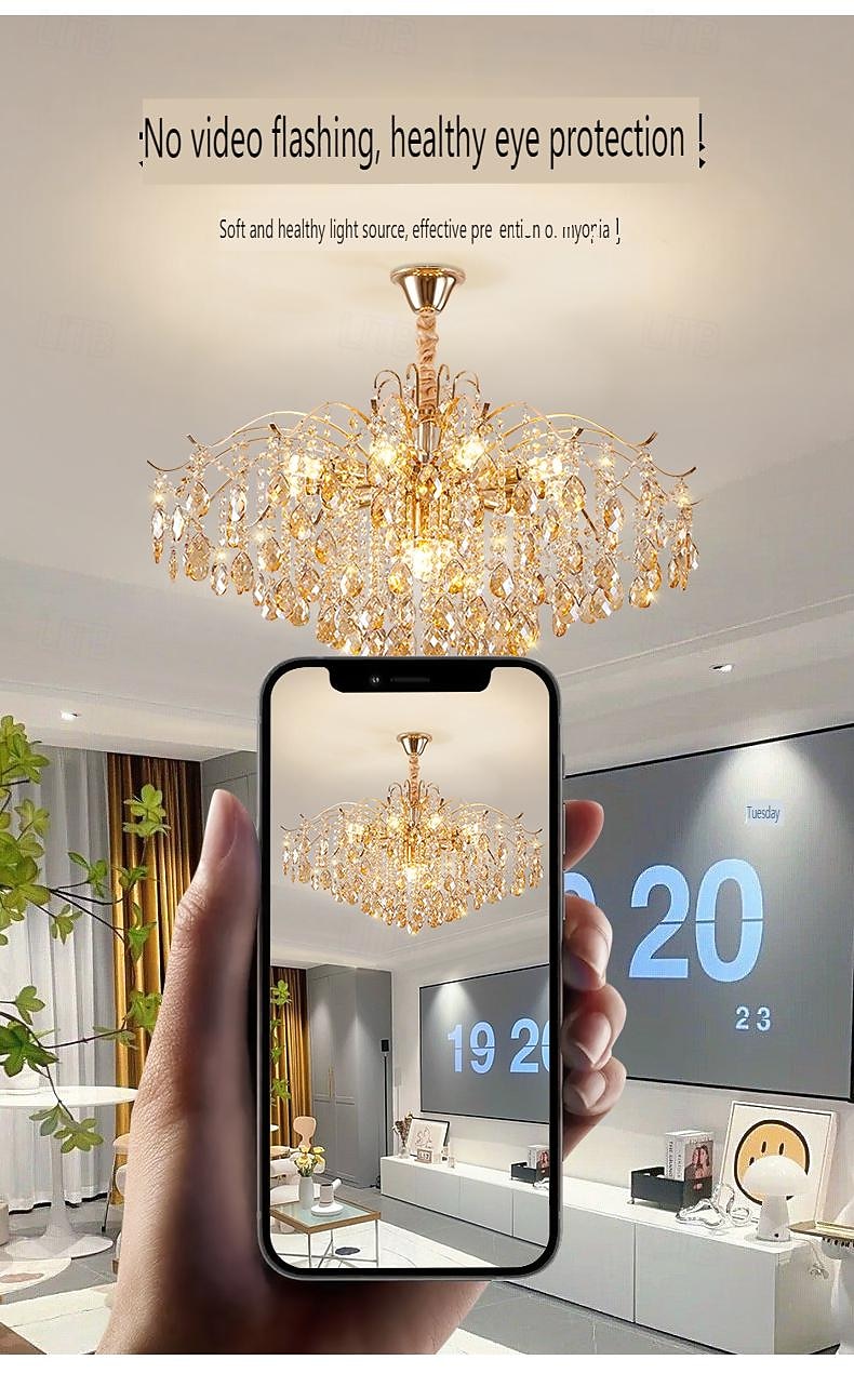lampadario a led 42/50/60/80/100 cm 5/8/10/12/15 lampadina non inclusa finitura elettrolitica cristallo metallo stile moderno contemporaneo camera da letto sala da pranzo mini sospensione 110-240 v del 2026 a $208.79 –P4