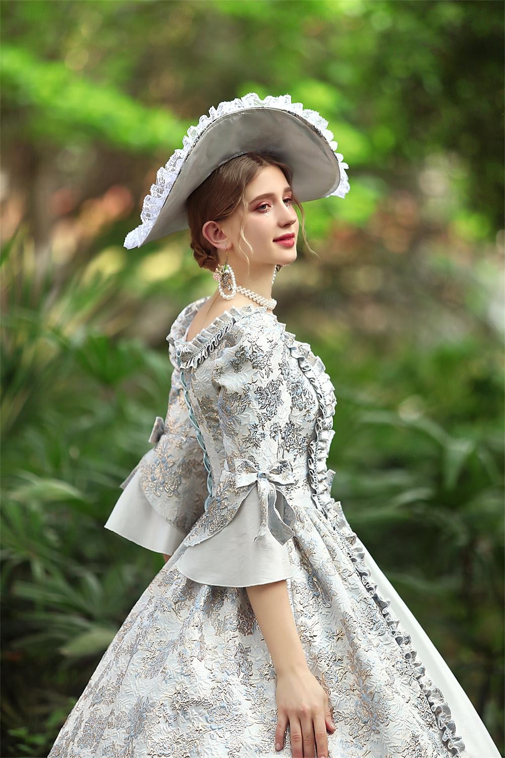 Viktoria Tarzı Retro Středověké Šaty Kostým na Večírek Plesové šaty Princeznovské Shakespeare Květiny Plesové šaty Dámské předvečer Všech svatých Karneval Valentýna Párty Večerní oslava Podium Dospělé 2025 - $181.99 –P3
