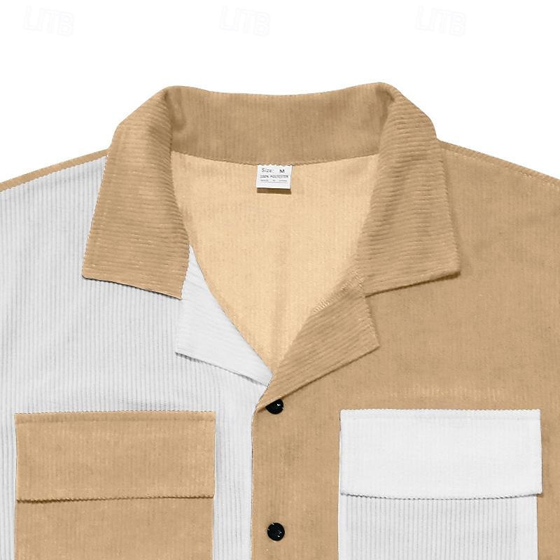 Per uomo Camicia Camicia Estiva Camicia casual Camicia da Spiaggia Camicia con Bottoni Nero Blu Kaki Manica Corta Blocco di colori Collo Camp Vacanza Camicia hawaiana Patchwork Abbigliamento del 2025 a $29.99 –P10