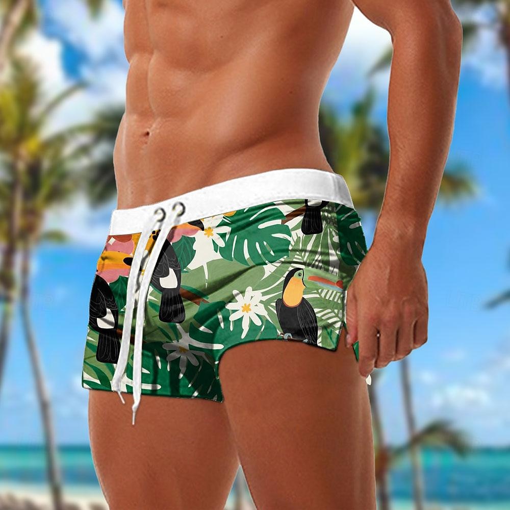 Men's Flamingo Bird Swim Trunks Swim Shorts Board Shorts Mid Waist Fashion Designer Surfing Holiday Beach Pocket Drawstring Elastic Waist Designer Clothing Apparel 2025 - $19.99 –P7