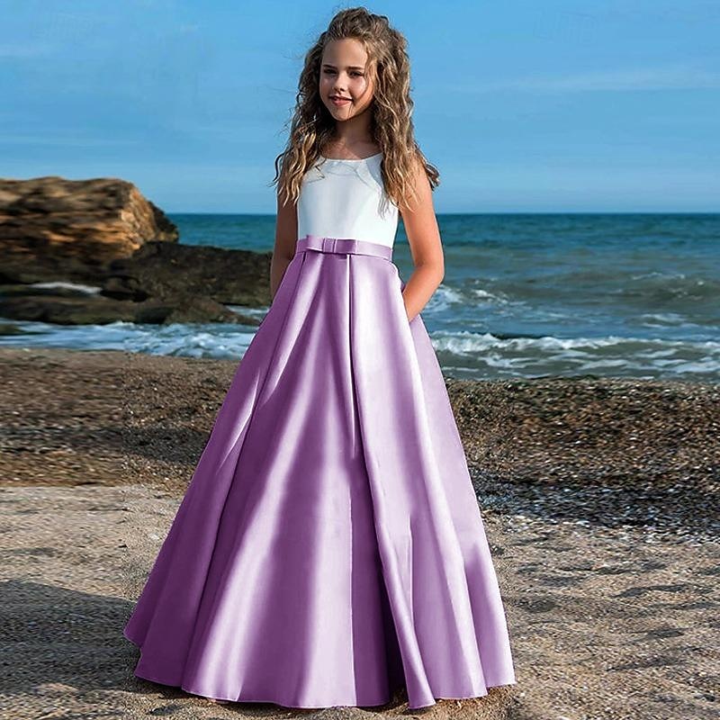kinderkleidung Mädchen Party Kleid Feste Farbe Ärmellos Leistung Gitter Prinzessin Süß Gitter Mitte der Wade Etuikleid Tüll-Kleid Sommer Frühling Herbst 2-12 Jahre Schwarz Weiß Champagner 2025 - $60.99 –P9