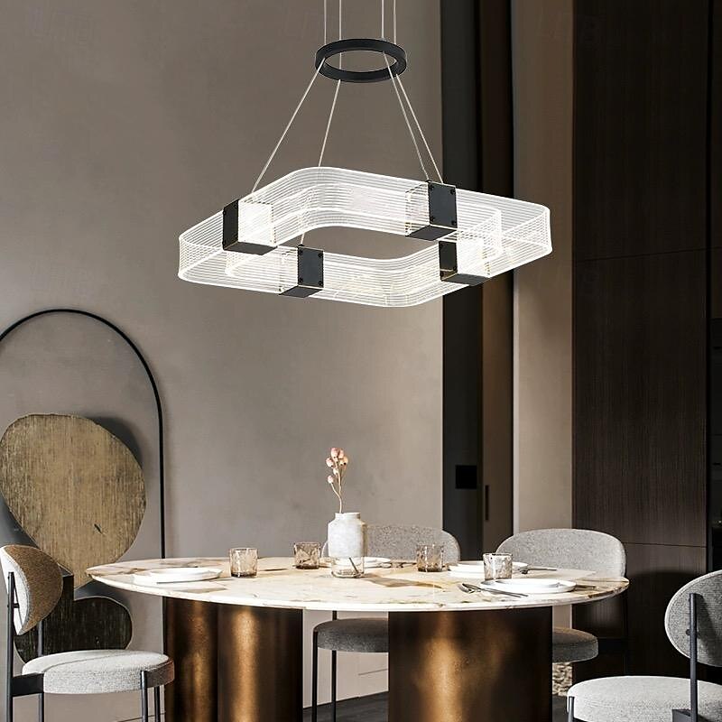 LED Pendant Light Dimmable 40/50cm 1-Light Square Line Design Island Design Copper Geometrical Contemporary Modern Dining Room Cafes 110-240V 2025 - $499.99 –P3