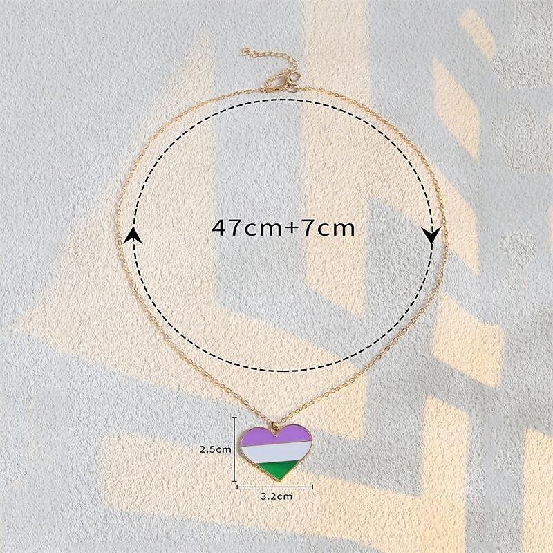 trots maan regenboog liefde vormige hanger ketting gepersonaliseerde mode eenvoudige homoseksuele enkellaags halsketting 2025 - $24.99 –P5