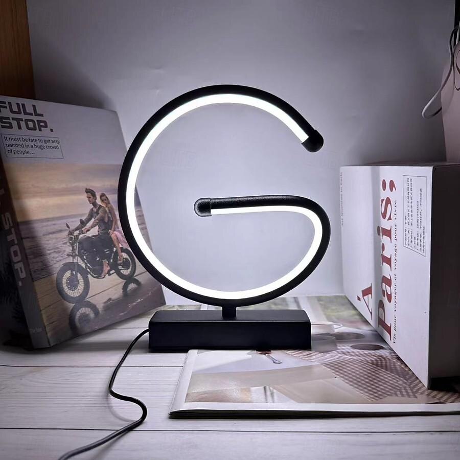 lampada da tavolo a led usb controllo touch curva - lampada da tavolo moderna a spirale lampada da comodino con 3 colori di luci a led del 2025 a $30.99 –P6