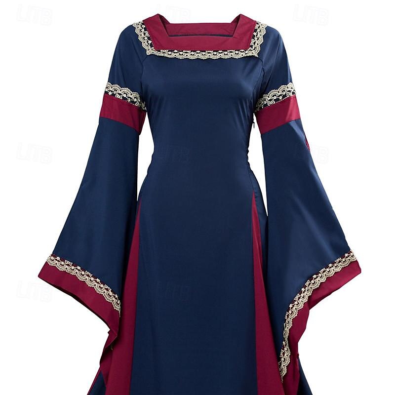 Medievale Rinascimento Abito da cocktail Vestito Abito da Ballo Fiera del Ren Manica a Campana Straniero Elfico Per donna Halloween Carnevale Mascherata LARP Fiera Rinascimentale Festival Adulti del 2025 a $58.99 –P5