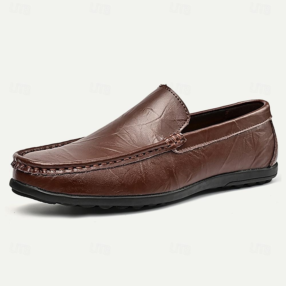 Per uomo Mocassini e Slip-Ons Mocassini comodi Penny Loafers Di pelle Comodo Antiscivolo Mocassino Marrone chiaro Marrone scuro Nero del 2025 a $42.99 –P1