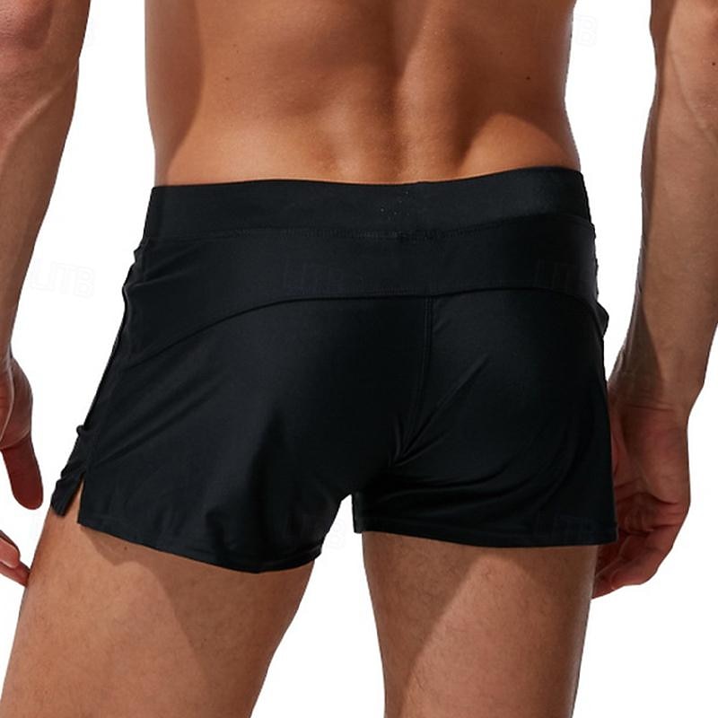 Men's Board Shorts Swim Shorts Swim Trunks Drawstring Elastic Waist Plain Comfort Quick Dry Short Holiday Beach Weekend Fashion Casual Black White Micro-elastic 2026 - $13.49 –P14