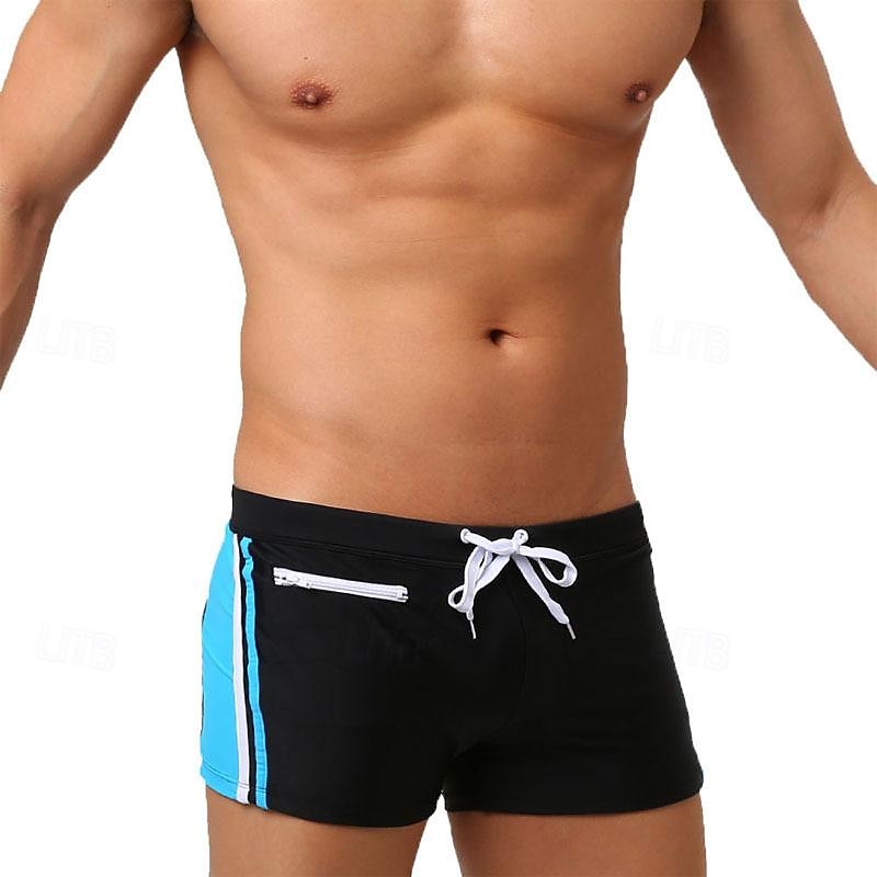 Homens Bermuda de Surf Shorts de Natação Calção Justo de Natação Patchwork Com Cordão Cintura elástica Bloco de cor Conforto Secagem Rápida Curto Feriado Praia Final de semana Moda Casual Preto de 2025 por $16.49 –P4