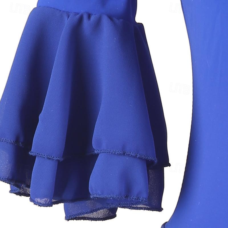 Standardní tance Šaty Štras Dámské Dívčí Výkon Trénink Poloviční rukáv Vysoký Šifón Čínský nylon Tyl 2025 - $161.99 –P5